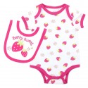 Weeplay Berry Sweet Strawberry Onesie And Berry Sweet Bib At Houston Kids Fashion Clothing