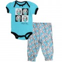 Born Glamorous Marilyn Monroe Blowing Bubbles Blue Onesie With Matching Pants Houston Kids Fashion Clothing