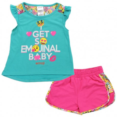 Emoli I Get So Emotional Baby Jade Top With Pink Shorts At Houston Kids Fashion Clothing