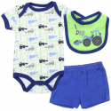 Buster Brown I Dig Tractor Onesie Bib And Shorts Set