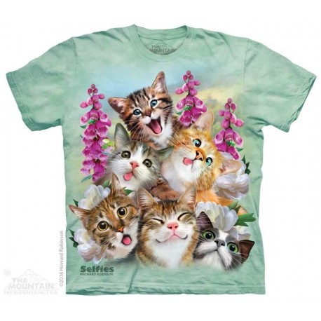 The Mountain Artwear Kitten Selfie Youth Short Sleeve Shirt At Houston Kids Fashion Clothing
