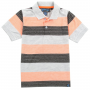 Street Rules Authentic Streetwear Boys Polo Shirt With Black and Peach Stripes Houston Kids Fashion Clothing Store
