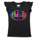 DC Comics Batgirl Rainbow Bat Signal Black Princess Tee Houston Kids Fashion Clothing Store