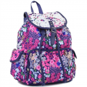 Confetti Purple Backpack With Pink Flowers