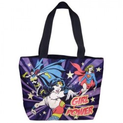 DC Comics Girl Power Black Clothe Tote Bag with Batgirl Supergirl and Wonder Woman Houston Kids Fashion Clothing Store