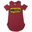 RMLA Bestie Maroon Cold Shoulder Kendall Top Houston Kids Fashion Clothing Store