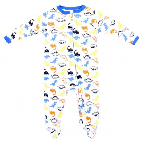 Weeplay Dinosaur Print Zip Down The Front Infant Footed Sleeper Houston Kids Fashion Clothing