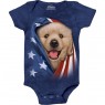 The Mountain Artwear Patriotic Golden Pup Baby Onesie