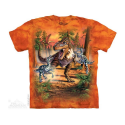 The Mountain Dinosaur Battle Short Sleeve Youth Shirt