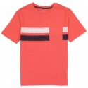 PS From Aeropostale Red Pocket Tee With A Black And White Stripe