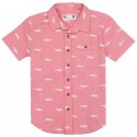 PS From Aeropostale Boys Button Down Shirt With Front Pocket Fishes Printed All Over