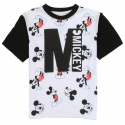 Disney Mickey Mouse All Over Print White and Black Toddler Boys Shirt