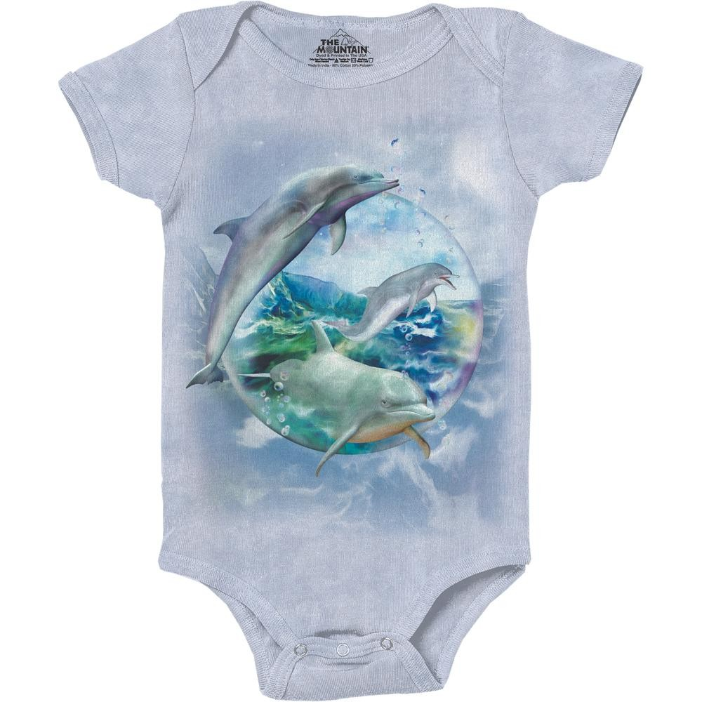 Baby Boys Dolphins Short Sleeve Jersey Bodysuit