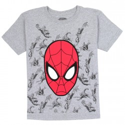 Spider Man Grey Boys Shirt With Red Spidey Mask Free Shipping Houston Kids Fashion Clothing Store
