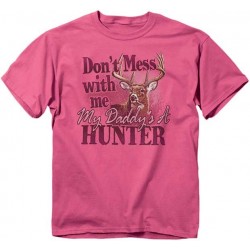 Buck Wear Don't Mess With Me My Daddy's A Hunter Girls Shirt Free Shipping Houston Kids Fashion Clothing