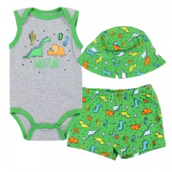 Weeplay Baby Boys Wild Fun Dinosaurs 3 Piece Short Set Free Shipping Houston Kids Fashion Clothing