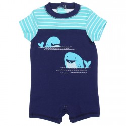 Buster Brown Baby Boys Smiling Whales Romper Free Shipping Houston Kids Fashion Clotihng Store