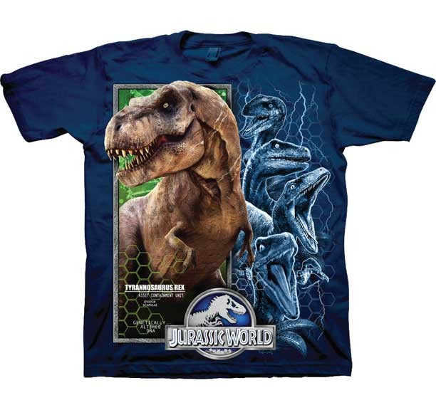 Boys Kids Football T-Rex Dinosaur Jurassic World T-Shirt Top Ages 4 to 13 New 