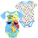 Sesame Street Baby Boys Onesie Set with Big Bird Cookie Monster Elmo Oscar Free Shipping Houston Kids Fashion Clothing