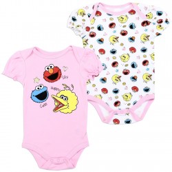 Sesame Street Silly Happy Cute Baby Girls Onesie Set Free Shipping Houston Kids Fashion Clothing Store