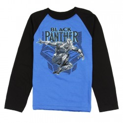Marvel Comics The Black Panther Blue Long Sleeve Boys Shirt Free Shipping Houston Kids Fashion Clothing Store