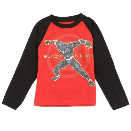 Marvel Comics The Black Panther Red Long Sleeve Toddler Boys Shirt Free Shipping Houston Kids Fashion Clothing Store