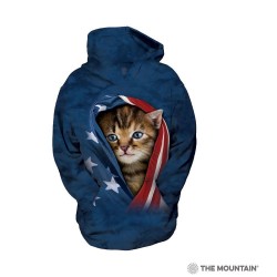 The Mountain Artwear Patriotic Kitten Pullover Hoodie Sweatshirt Free Shipping Houston Kids Fashion Clothing