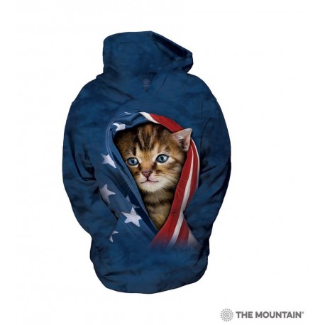 The Mountain Artwear Patriotic Kitten Pullover Hoodie Sweatshirt Free Shipping Houston Kids Fashion Clothing