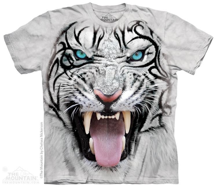 The Mountain Company Big Face Tribal White Tiger Kids Shirt