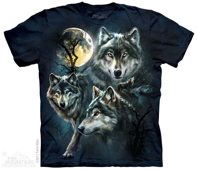 The Mountain Artwear Moon Wolves Kids Shirt