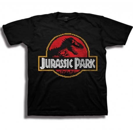 Freeze Apparel Jurassic Park T Rex Dinosaur Pixelated Logo Boys Shirt Free Shipping