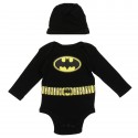 DC Comics Batman Long Sleeve Bat Signal Baby Onesie And Hat Set Free Shipping Houston Kids Fashion Clothing Store