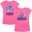Disney Stitch Monday Friday Front And Back Print Girls Shirt