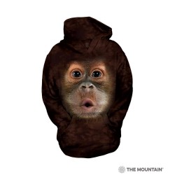 The Mountain Artwear Baby Orangutan Face Hoodie Sweatshirt Free Shipping Houston Kids Fashion Clothing