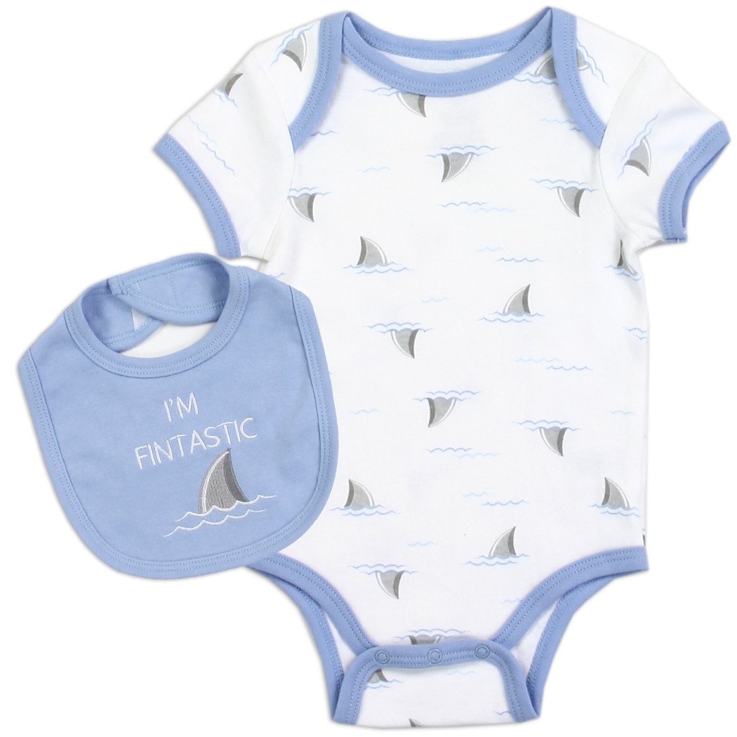 Baby Shark 2-piece Baby Boy Cotton Bodysuit and Allover Pants Set
