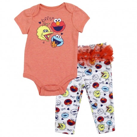 Sesame Street BFF's Big Bird Cookie Monster And Elmo 2 Piece Pants Set Free Shipping Houston Kids Fashion Clothing Store