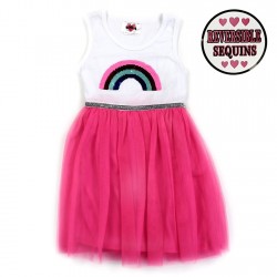 RMLA Rainbow Reversible Flip Sequins Dress Toddler Girls Dress Free Shipping Houston Kids Fashion Clothing Store
