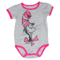 Dr Seuss Grey and Pink Cat in the Hat Onesie