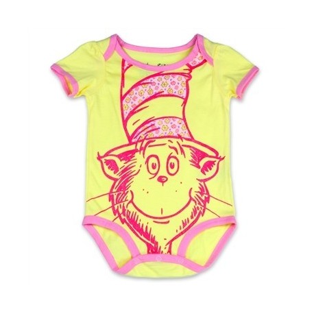 Dr Seuss The Cat in the Hat Yellow Baby Girls Onesie Houston Kids Fashion Clothing Store