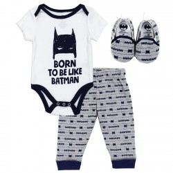 DC Comics Batman Born To Be Like Batman 3 Piece Baby Boys Pants Set Free Shipping Houston Kids Fashion Clothing