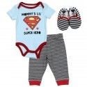 DC Comics Superman Mommy's Lil Super Hero 3 Piece Baby Boys Pants Set