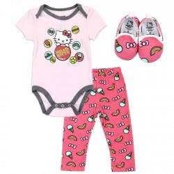 Hello Kitty 3 Piece Baby Girls Onesie Pants And Baby Shoes Free Shipping Houston Kids fashion Clothing