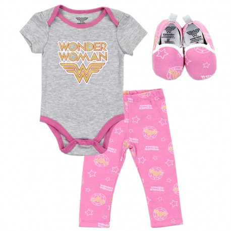 DC Comics Wonder Woman Baby Girls 3 Piece Set Free Shipping Houston Kids Fashion Clothing Store