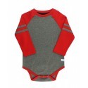 RuggedButts Heather Grey And Red Raglan Baby Boys Onesie Free Shipping Houston KIds Fahion Clothing Store