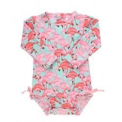 RuffleButts Fab Flamingo Rash Guard Baby Girls Swimsuit Free Shipping Houston Kids Fashion Clothing