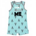 Bloomin Baby Can't Catch Me Lobster Print Infant Boys Romper Free Shipping Houston Kids Fashion Clothing