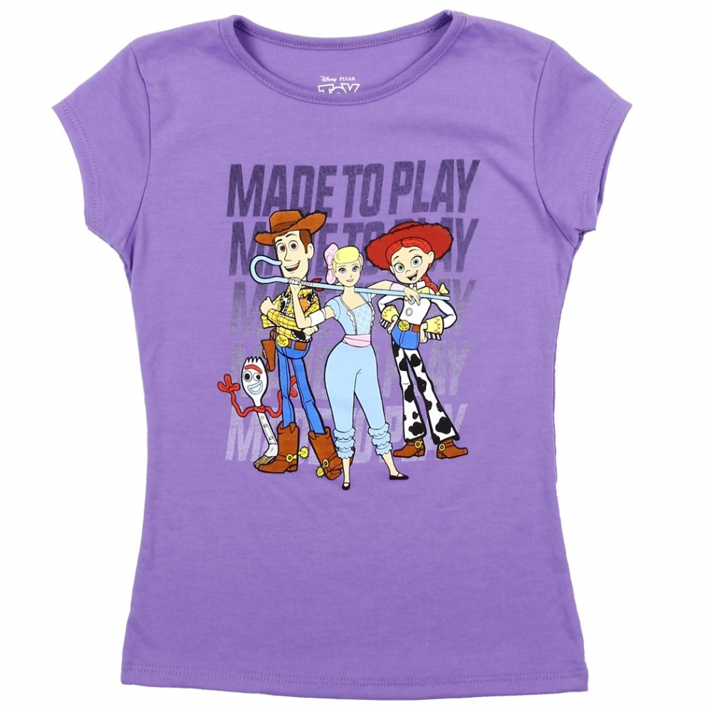Disney Toy Story 4 Made To Play Girls Shirt Woody Jessie Bo Peepe And Forky...