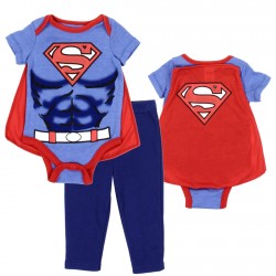 DC Comics Superman Baby Boys 3 Piece Pants Set With Cape Free Shipping Houston Kids Fashion Clothing Store