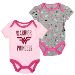 DC Comics Wonder Woman Warrior Princess Baby Girls Onesie Set Free Shipping Houston Kids Fashion Clothing 