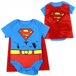 DC Comics Superman Baby Boys Onesie With Cape Free Shipping Houston Kids Fashion Clothing Store